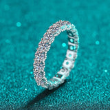 Admirable VVS1 D Colour Moissanite Diamonds Silver 18KGP Engagement Eternity Ring