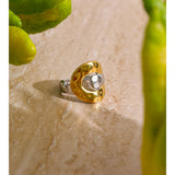 18K Gold Plated Stainless Steel Metal Geometric Adjustable Distinctive Popular Ring