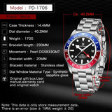 Classic Luxury Brand Mechanical Sapphire Crystal Luminous 200m Waterproof Stainless steel Men's Wristwatch, Best Gift