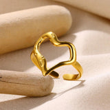 New In Stainless Steel 14K Gold Colour Rings For Women and Girls - Ideal Trendy Fashion Rings, Ideal Gifts - The Jewellery Supermarket