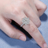 VVS1 1/2CT Moissanite Diamond Wedding Sunflower Rings - Promise Engagement Sterling Silver GRA Certified Jewellery