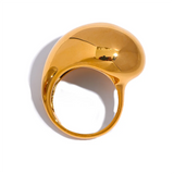 18K Gold Plated Stainless Steel Half Empty Chunky Exclusive Ring
