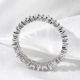 Fine 1.56CTTW VVS1 D Colour Moissanite Diamonds Full Eternity Wedding Silver Ring