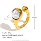 18K Gold Plated Vintage Style Geometric Asymmetric Snake Pearl Ring