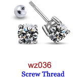 Premium 0.5-2ct Moissanite Diamonds Sterling Silver Stud Earrings for Men Women