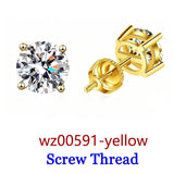 Premium 0.5-2ct Moissanite Diamonds Sterling Silver Stud Earrings for Men Women