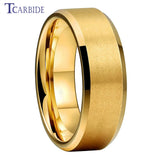 Beveled Satin Finish 6mm 8mm Classic Tungsten Carbide Wedding Rings for Men Women