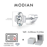 Multi -Styles 925 Silver Geometric Moissanite Heart Screw Stud Helix Earrings