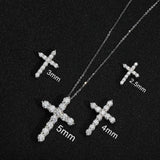 Remarkable 18KWP 2.5mm Moissanite Diamonds Cross Pendant Necklace - Silver Chain Fine Jewellery for Women - The Jewellery Supermarket