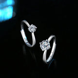 Fabulous 100% Real Moissanite Ring D VVS1 Adjustable Size S925 Sliver GRA Certificate Wedding Rings for Women
