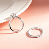 Fine 0.23-2 Carat VVS1 D Colour Moissanite Diamond Wedding Stackable Silver Ring