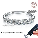 Outstanding VVS1 D Colour Moissanite Diamonds 18KWP Silver Eternity Wedding Ring