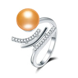 Amazing Multicolour Freshwater Cultured Pearls AAA Zircon Diamonds Silver Rings