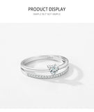 Elegant Dazzling Heart AAAA Lab Created Diamond 925 Sterling Silver Ring