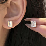 Luxury 0.5-2 Carat Radiant Emerald Pear Asscher Princess Cut Moissanite Diamonds Earrings