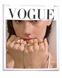18K Gold Plated Stainless Steel Stylish Unique Design Pearls Geometric Adjustable Ring