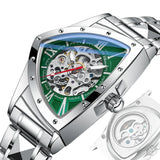 New Arrival Automatic Mechanical Watch For Men Luxury Business Skeleton Luminous Waterproof Triangle Dial Watches