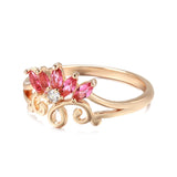 New Fashion 14K Filled Rose Gold Hollow Flower Pink Natural AAA Zircon Crystals - Ethnic Bridal Vintage Jewellery