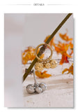 18K Gold Plated Stainless Steel Beads Ball Handmade Ring Trendy Charm Jewellery