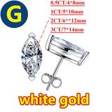 Princess Cut 0.5, 1, 2CT Moissanite Diamonds Rhodium Plated Silver D Color Stud Earrings