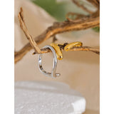 18K Gold Plated Minimalist New Style Stainless Steel Open Chic Adjustable Fashion Ring