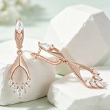 Glossy Rhombus 14K Filled Gold AAA Zircon Diamonds Drop Earrings for Women Fine Jewellery