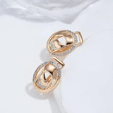 New Trend Creative 14K Rolled Rose Gold AAA Zircon Diamonds Glossy Drop Earrings - Fashion Party Jewellery