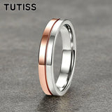 Fashion 4mm Two Tone Tungsten Carbide Wedding Egagement Rings For Men and Women