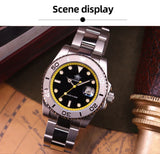 Luxury Stainless Steel Black Dial Green Bezel AD2040 20Bar Waterproof BGW9 Luminous Quartz Mens Wristwatches
