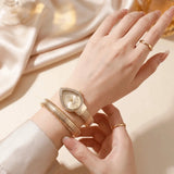New Water Drop Headed Quartz Stainless Steel Bracelet Elegant Snake-shaped Watch
