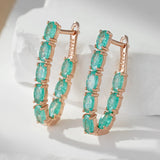 14 Karat Rolled Gold Oval Multicolor AAA Zircon Crystals Long Drop Luxury Earrings