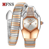 Fashion Brand New Unique Shape Luxury Strip Multicolour Quartz Women's Snake Watch