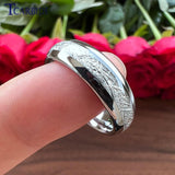 Bright Meteorite Inlay Tungsten Engagement Wedding Band Valentine's Day Gift Comfort Fit Jewellery for Men Women