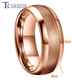 Grooves Domed Polished Finish 4/6/8mm Tungsten Wedding Engagement Rings