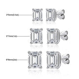 Amazing D Colour VVS1 Emerald Cut Moissanite Diamonds Earring - Sterling Silver Fine Jewellery