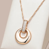 Elegant Glossy 14K Filled Rose Gold With AAA Zircon Diamonds Hoop Necklace For Women Fashion Jewellery