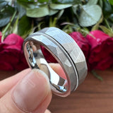 Guitar String Ring Silver Hammer 8MM Men Women Tungsten Carbide Wedding Ring