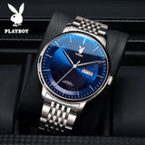 Top Brand Luxury Mechanical Watch for Men - Grey Dial Stainless Steel Waterproof Date Week Automatic WristWatches