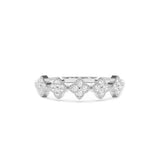 Exquisite VVS1 D Colour Moissanite Flower Design 925 Silver Half Eternity Rings