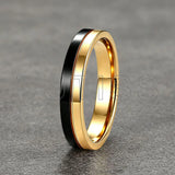 Fashion 4mm Two Tone Tungsten Carbide Wedding Egagement Rings For Men and Women