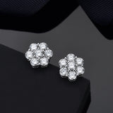 Fabulous D Colour VVS1 1.4 Carat Flower Moissanite Diamonds Unisex Silver Stud Earrings