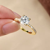 Luxury Classic 8mm 2.0CT VVS1 D Moissanite Solitaire Engagement Wedding Ring