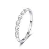 Delicate D Colour VVS1 Moissanite Diamonds 925 Sterling Silver Engagement Ring