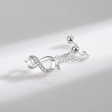 Silver AAAA Simulated Diamonds Trendy Infinite Love Symbol Chain Ring For Women - Original Fine Jewellery - The Jewellery Supermarket