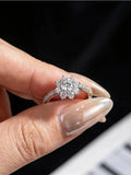 Sparkling VVS1 D Colour 1 Carat Moissanite Diamond Sun Flower Design Luxury Ring
