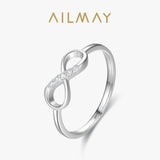 Infinity Love Design 925 Sterling Silver AAAA Lab Created Diamonds Romantic Ring