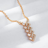 Trendy Geometric 14K Filled Rose Gold AAA Zircon Diamonds Necklace For Women  Daily Party Fine Jewellery