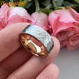I Love You Stamped 6mm 8mm Tungsten Hammer Ring for Men Women  Comfort Fit