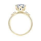 Fabulous 2.0ct D Moissanite 18k Gold Plated 925 Silver Engagement Wedding Rings