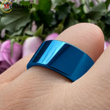 Flat Finish Design 10MM 12MM Wide Glossy Large Men's Shiny Wedding Tungsten Ring